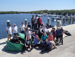 spring break students and trash they picked up in Keys