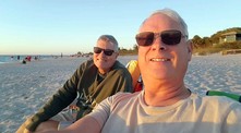 two men on a beach