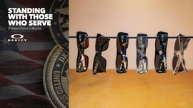 Pairs of Oakley sunglasses from their 2024 Armed Forces collection.