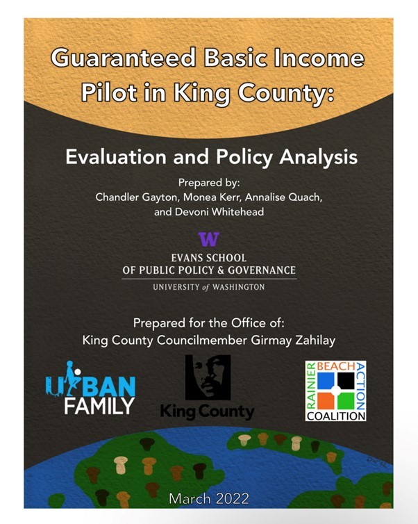 Flyer for "Guaranteed Basic Income Pilot in King County: Evaluation and Policy Analysis"