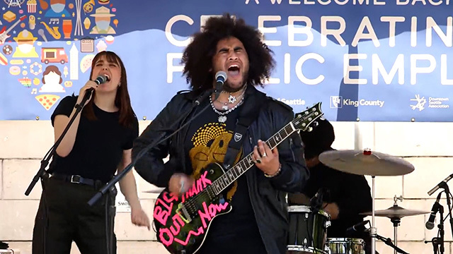 King Youngblood performs at City Hall Plaza